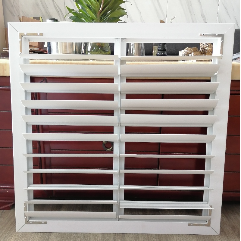 Dallaí PVC atá tíosach ar fhuinneamh comhlaí plaisteacha Aeráil PVC Louvers don lucht leanúna sceite