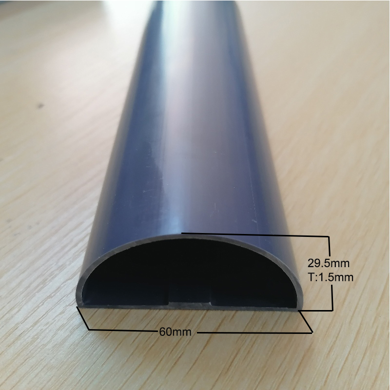Kõverdatud PVC D- kujuline plastikkanal poolring toru profiil